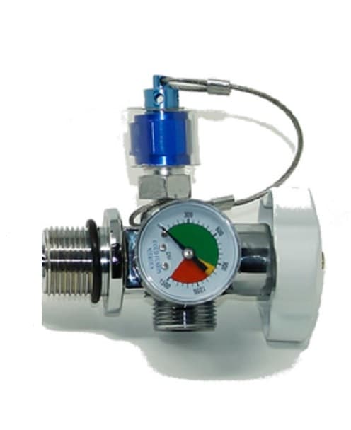 N2O Valve W Gauge Supermax 117 5LB