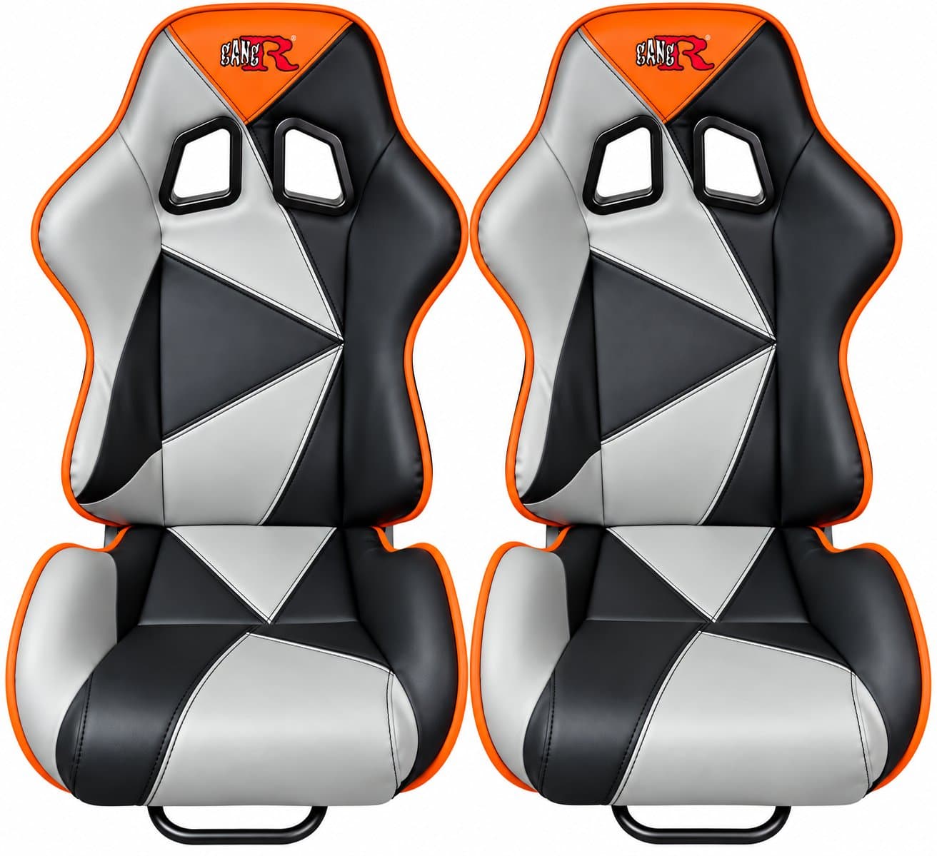 Seat Set Recline 1043 PVC Leat Blk/Grey/Orange